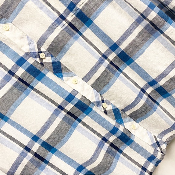 Style & Co. White & Blue Plaid Button Down Shirt - Picture 4 of 10